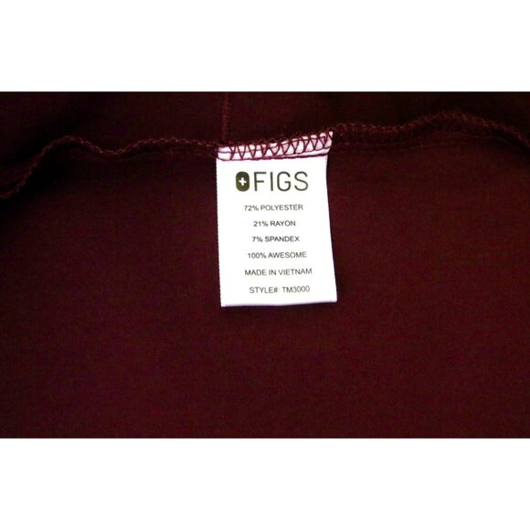 NEW! Figs Chisec Three Pocket Scrub Top Burgundy Men's SZ XXL - Picture 12 of 12